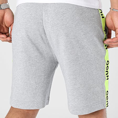 HUGO - Pantalones cortos deportivos a rayas con logotipo 50496996 Heather Grey