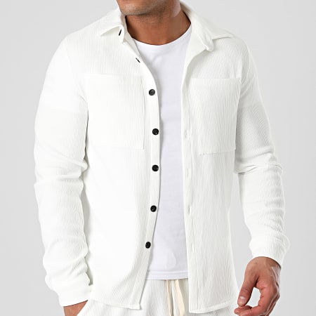 KZR - Conjunto de camisa y pantalón blancos