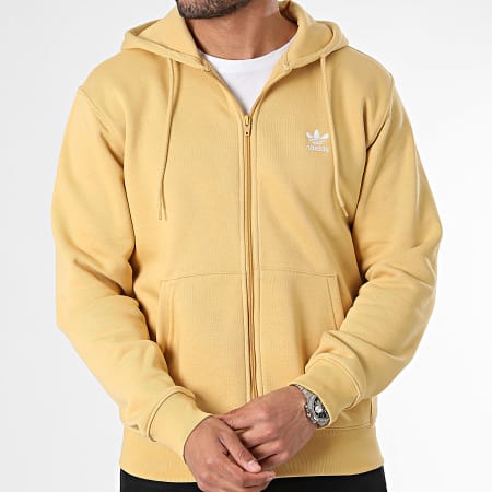 Adidas Originals - IR7834 Giacca con zip e cappuccio giallo senape