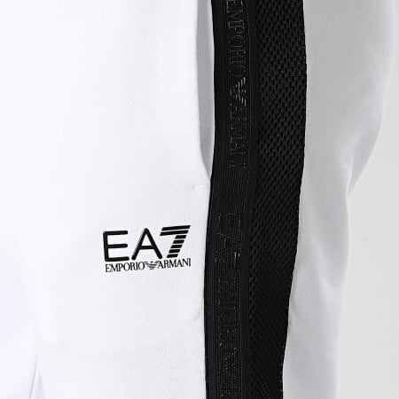 EA7 Emporio Armani - Pantalon Jogging A Bandes 3DPP76-PJEQZ Blanc Noir