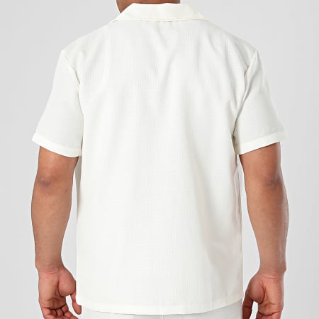Frilivin - Set camicia a maniche corte e pantaloncini da jogging beige chiaro