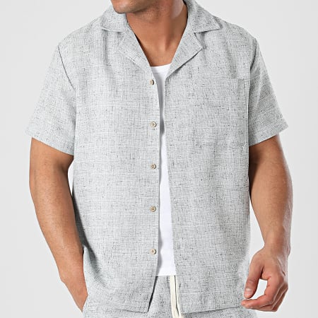 Frilivin - Conjunto de camisa de manga corta y pantalón corto de jogging gris brezo