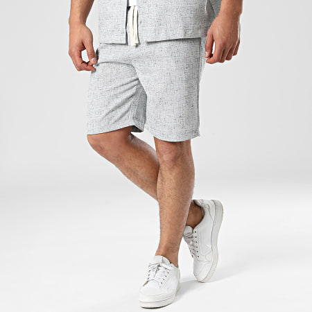Frilivin - Conjunto de camisa de manga corta y pantalón corto de jogging gris brezo