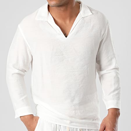 Frilivin - Set di pantaloni e maglietta bianca a maniche lunghe