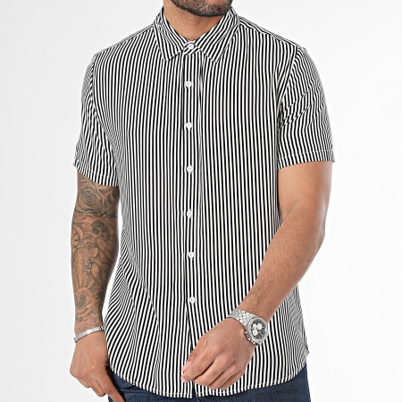 Frilivin - Camisa de manga corta a rayas blancas y negras