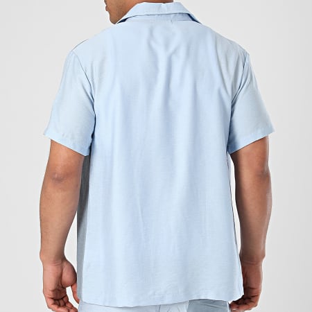 Frilivin - Conjunto de camisa azul de manga corta y pantalón corto de jogging