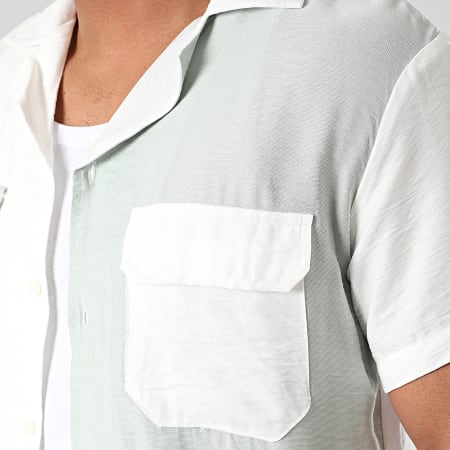 Frilivin - Set camicia a maniche corte e pantaloncini da jogging bianco verde