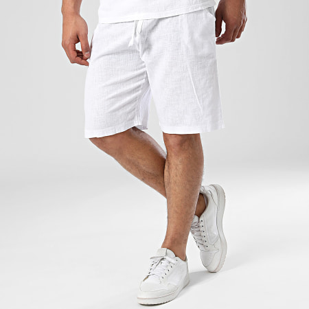 Frilivin - Conjunto de camiseta blanca y pantalón corto de jogging