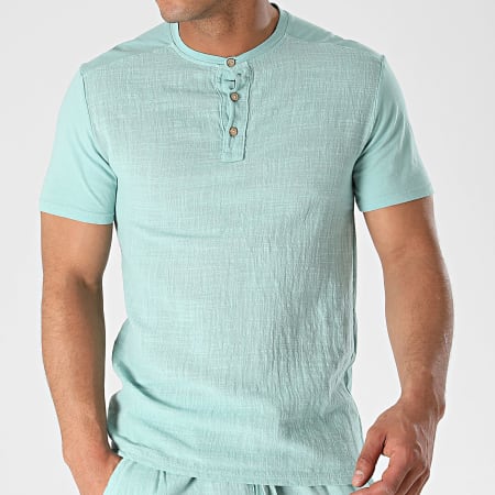 Frilivin - Conjunto de camiseta y pantalón azul turquesa