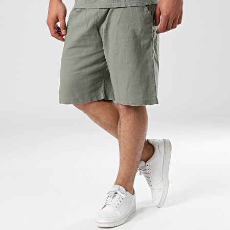 Frilivin - Conjunto de camiseta y pantalón corto verde caqui