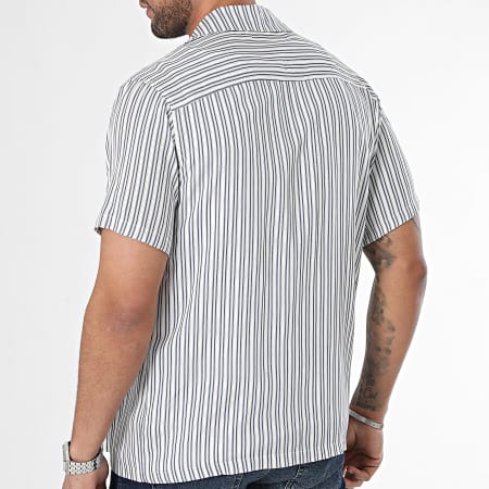 Frilivin - Camisa de manga corta de rayas blancas y azules