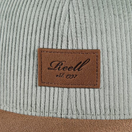 Reell Jeans - Cappello Snapback in pelle scamosciata Verde chiaro Cammello