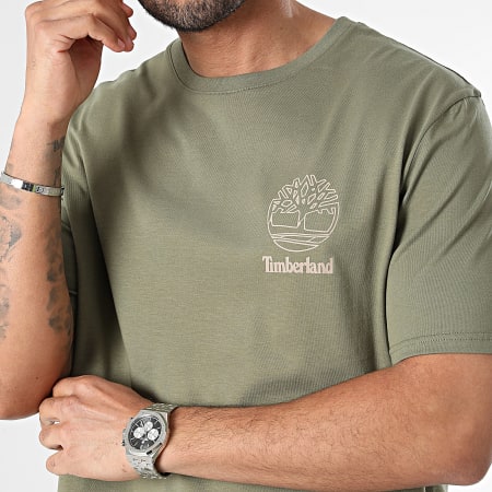 Timberland - Diseño 3 SS A65HQ Camiseta verde caqui