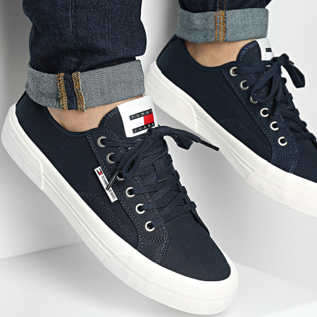 Tommy Jeans - Cestini Lace Up Canvas Colore 1365 Dark Night Navy