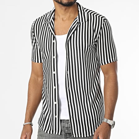 Classic Series - Chemise Manches Courtes A Rayures Noir Blanc