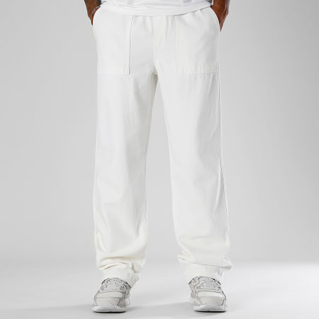 LBO - Vaqueros holgados de lona de algodón 0509 Blanco