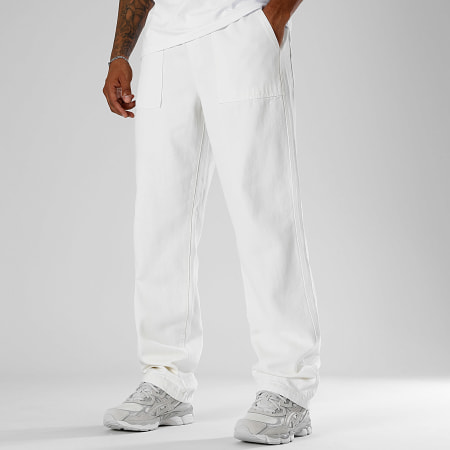 LBO - Vaqueros holgados de lona de algodón 0509 Blanco