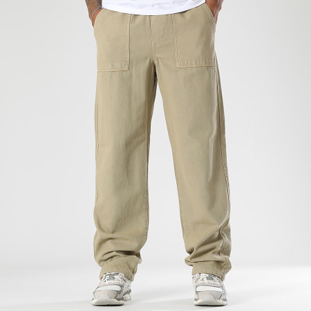 LBO - Vaqueros holgados de lona de algodón 0511 Beige