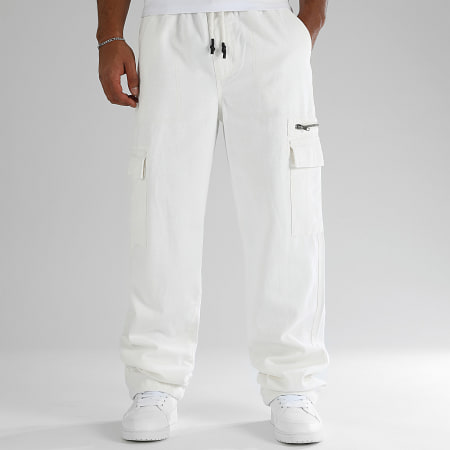 LBO - Pantalones cargo de lona de algodón 0512 Blanco