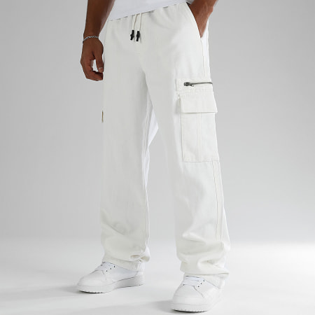 LBO - Pantalones cargo de lona de algodón 0512 Blanco