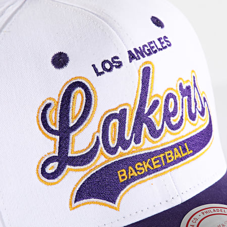 Mitchell and Ness - Casquette NBA Tail Sweep Los Angeles Lakers HHSS7289 Blanc Violet