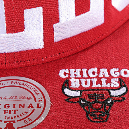 Mitchell and Ness - Cappello snapback Big Text 1 Chicago Bulls NBA HHSS7318 Rosso