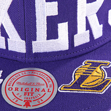 Mitchell and Ness - NBA Big Text 1 Los Angeles Lakers Snapback Cap HHSS7318 Viola