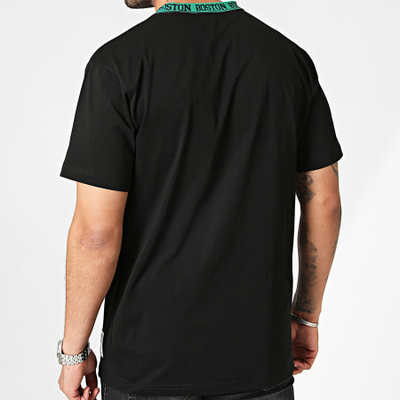 Mitchell and Ness - Oversize Jacquard Ringep Vintage Boston Celtics Tee Shirt Negro