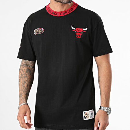 Mitchell and Ness - Oversize Jacquard Ringep Vintage Chicago Bulls Tee Shirt Negro