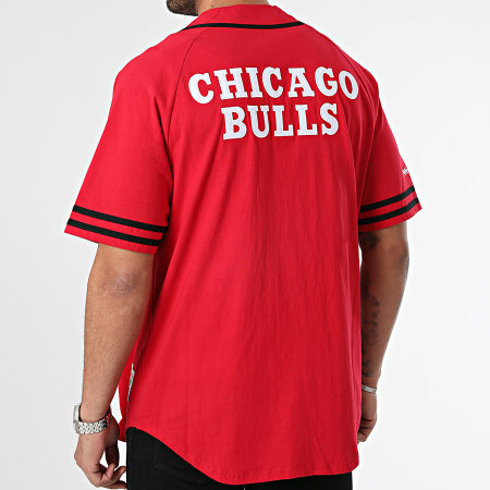 Mitchell and Ness - Chemise Manches Courtes Fashion Cotton Button Front Chicago Bulls Rouge