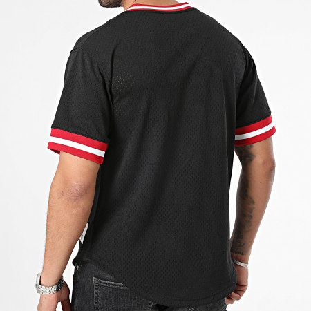 Mitchell and Ness - Camiseta de baloncesto Chicago Bulls Fashion Mesh Negro Rojo