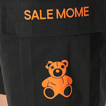 Sale Môme Paris - Pantalones cortos Teddy Bear Cargo Negro Naranja