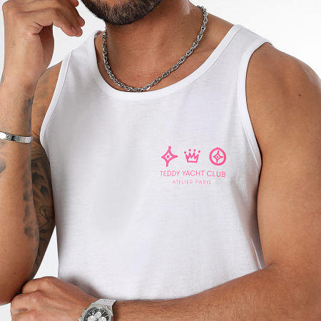 Teddy Yacht Club - Atelier De Paris Camiseta Blanco Rosa Fluo