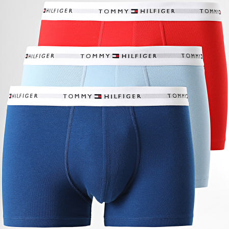 Tommy Hilfiger - Set di 3 boxer 2761 Blu chiaro Blu reale Rosso