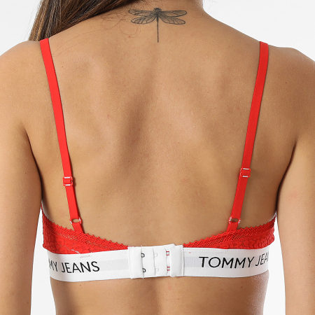 Tommy Jeans - Sujetador triángulo de encaje sin forro para mujer 5156 Rojo