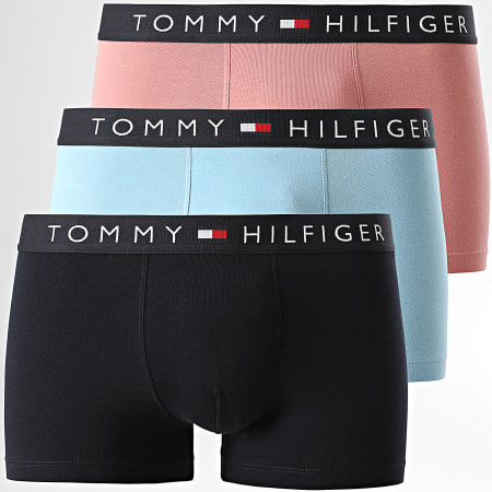 Tommy Hilfiger - Set di 3 boxer 3180 Blu navy Azzurro Rosa