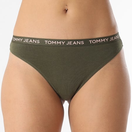 Tommy Jeans - Lote de 3 tangas para mujer 5011 Verde claro Rosa caqui Verde