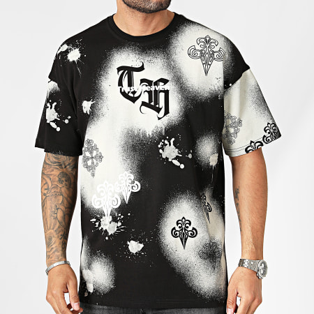 2Y Premium - Tee Shirt Oversize Large Noir Beige