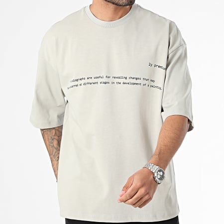 2Y Premium - Camiseta oversize gris claro