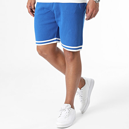 2Y Premium - Ensemble Polo Manches Courtes Et Short Jogging Bleu Roi Blanc