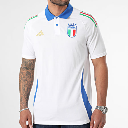 adidas - FIGC Polo de manga corta IQ2179 Blanco Azul
