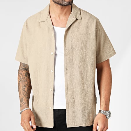 Jack And Jones - Chemise Manches Courtes Easter Camel Clair