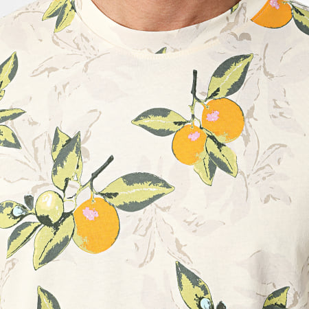 Jack And Jones - Tee Shirt Tampa Beige Vert Orange