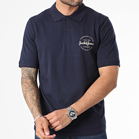 Jack And Jones - Polo Manches Courtes Forest Bleu Marine