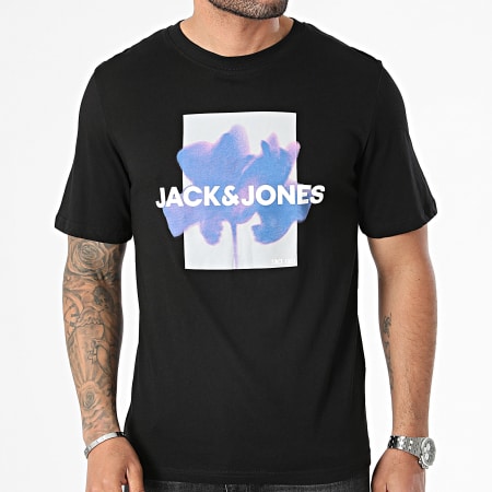 Jack And Jones - Florals Tee Shirt Negro