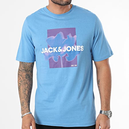 Jack And Jones - Camiseta Floral Azul Claro