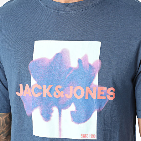 Jack And Jones - Camiseta Floral Azul Oscuro