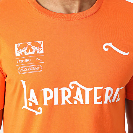 La Piraterie - Tee Shirt La Piraterie FC Orange Blanc