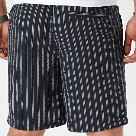 Produkt - Pantalones cortos de jogging a rayas azul marino y blanco John