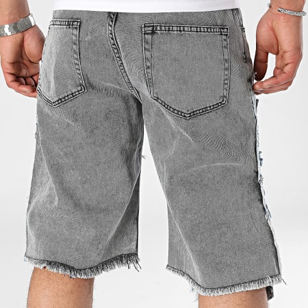 2Y Premium - Pantaloncini di jeans lavati in grigio blu
